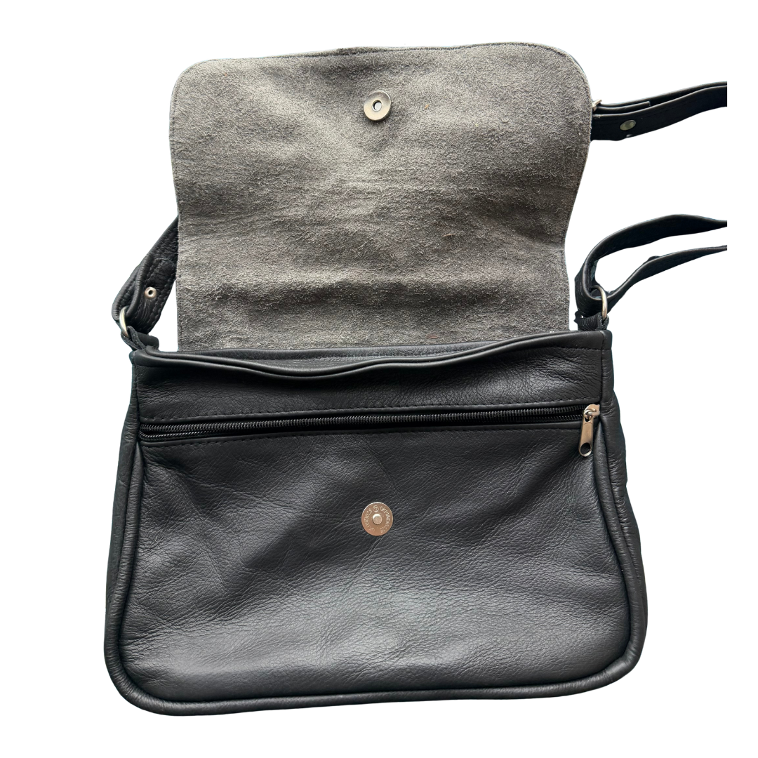Classic Genuine Leather Crossbody Sachel Bag