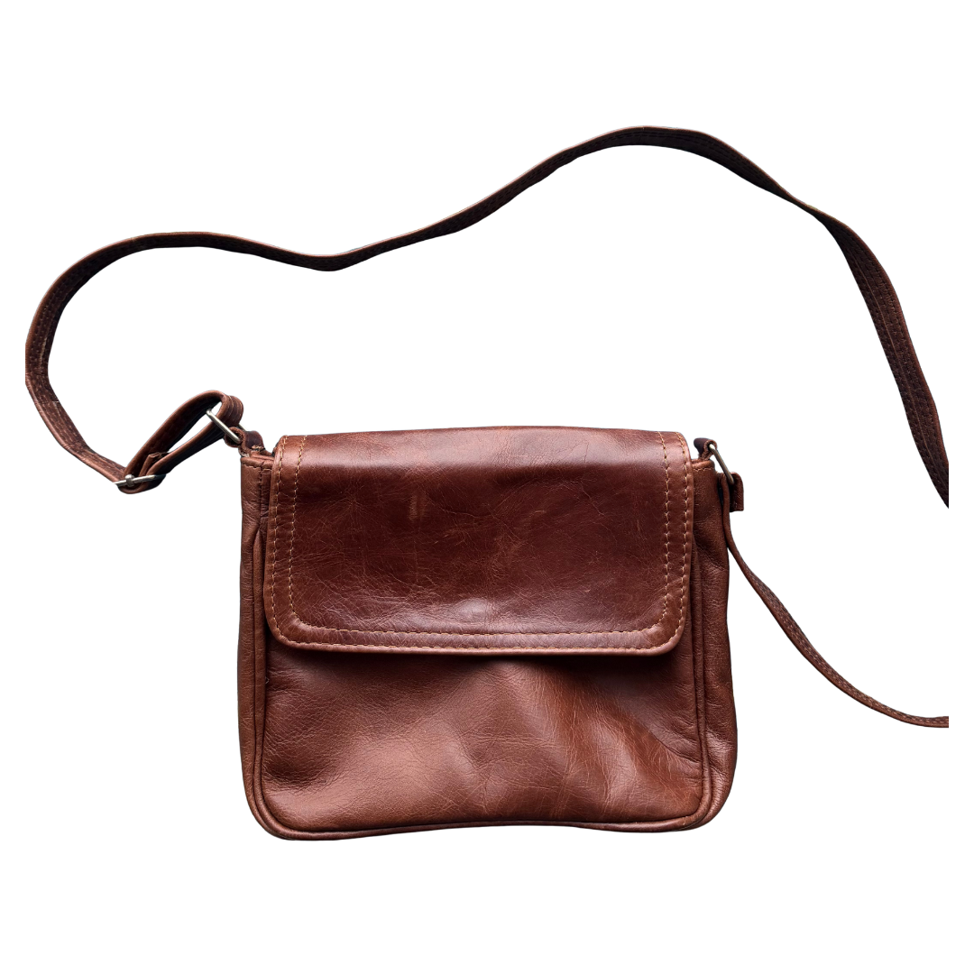 Classic Genuine Leather Crossbody Sachel Bag