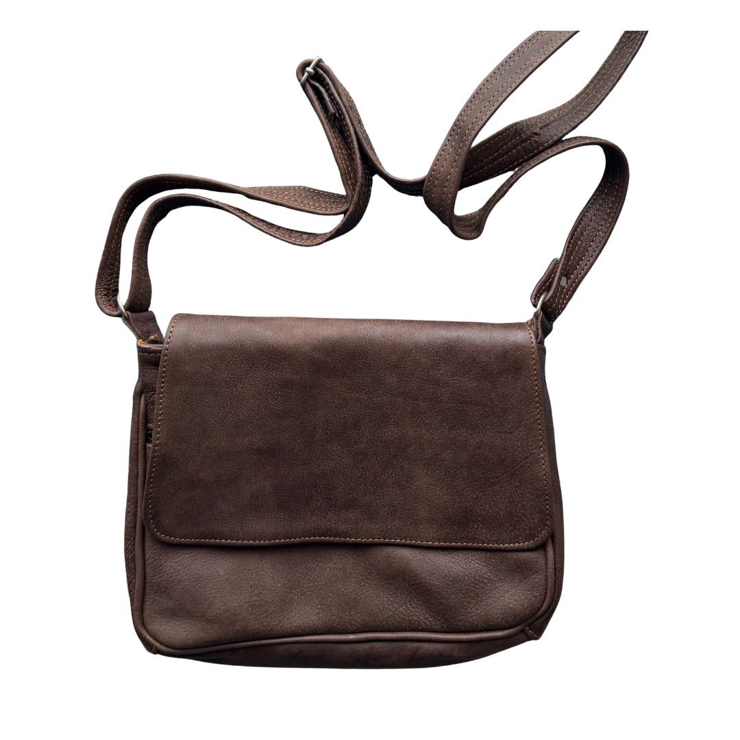 Classic Genuine Leather Crossbody Sachel Bag