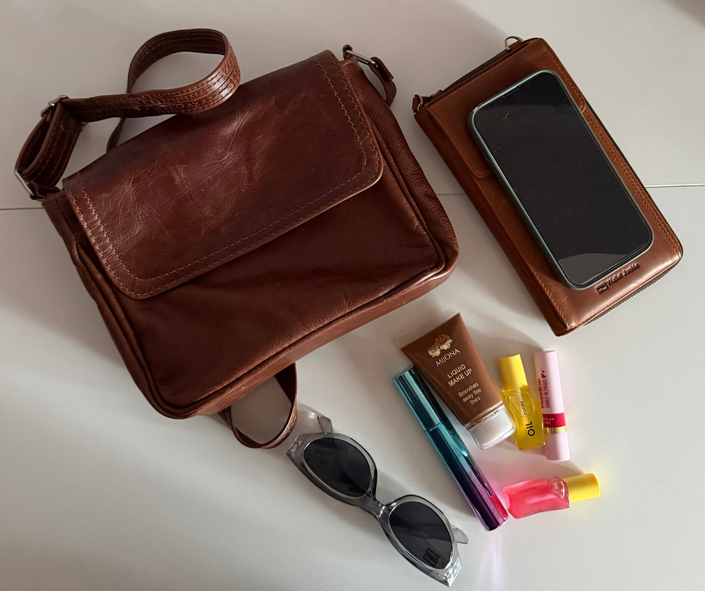 Classic Genuine Leather Crossbody Sachel Bag