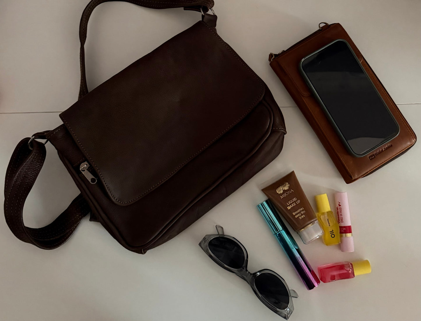 Classic Genuine Leather Crossbody Sachel Bag